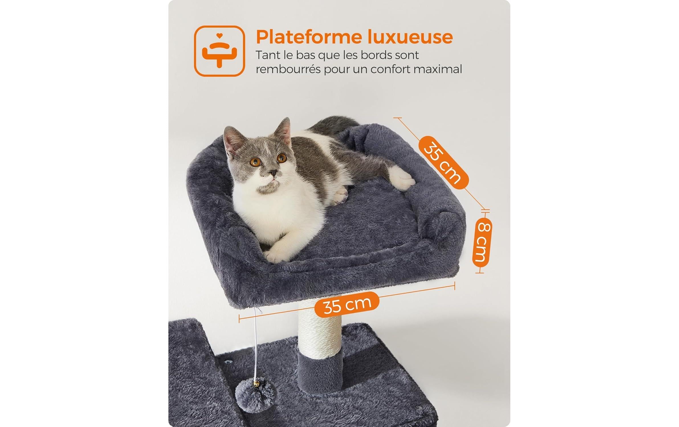 Feandrea Kratzbaum mit Hängematte dunkelgrau 55 x 45 x 143 cm