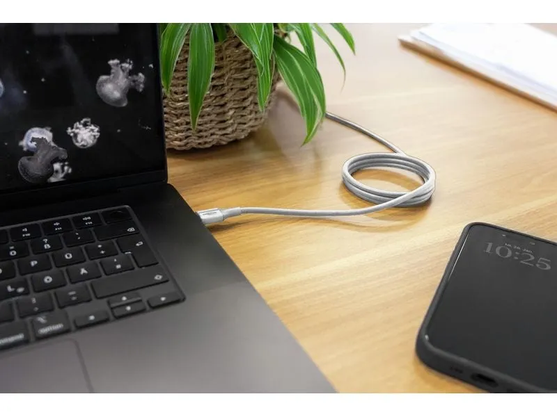 Ansmann Magnetisches Silikonkabel USB-C auf USB-C, weiss, 120 cm