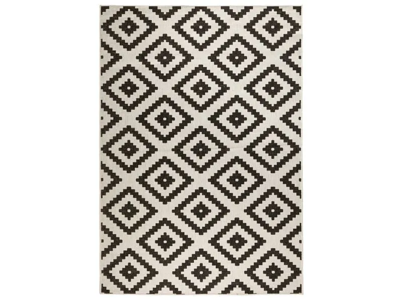 Hanse Home Malta In- & Outdoor Teppich 160 x 230 cm, Schwarz/Crème