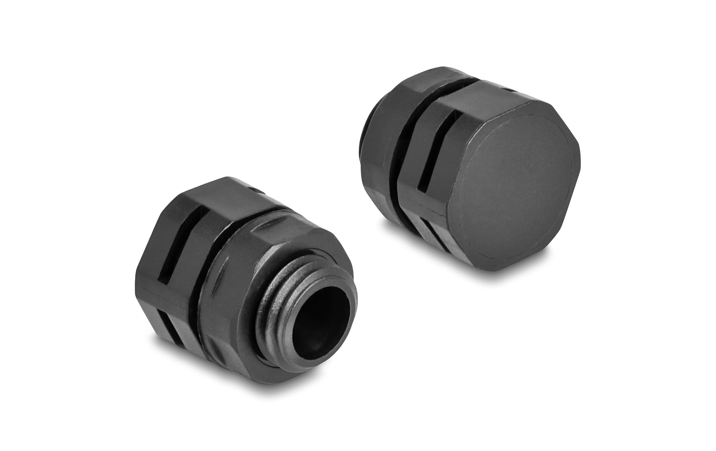 Delock Kabelverschraubung M12, schwarz 2 Stück