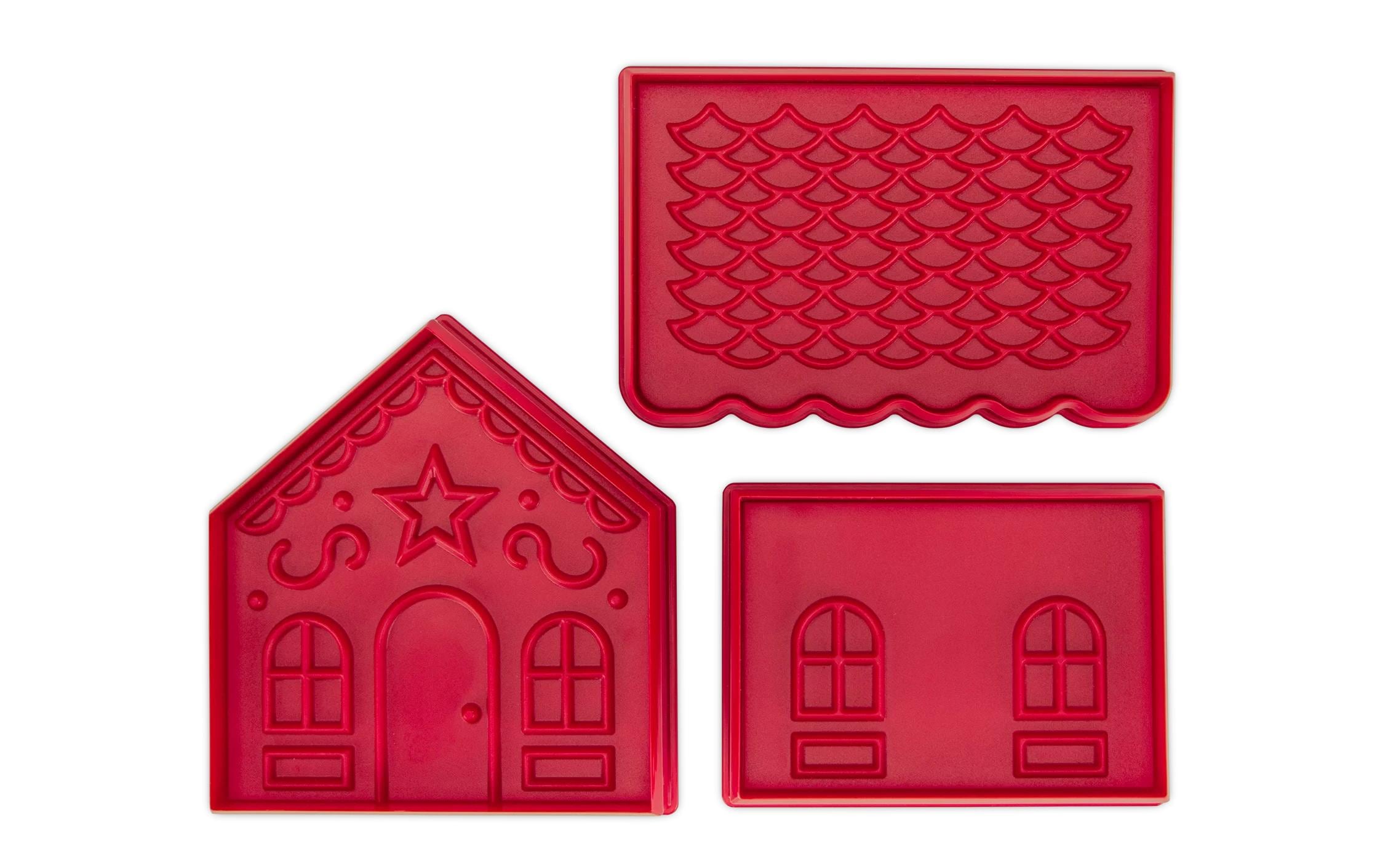Städter Guetzli-Ausstecher Kekshaus 3-teilig, 9 x 11 x 9.5 cm, Rot