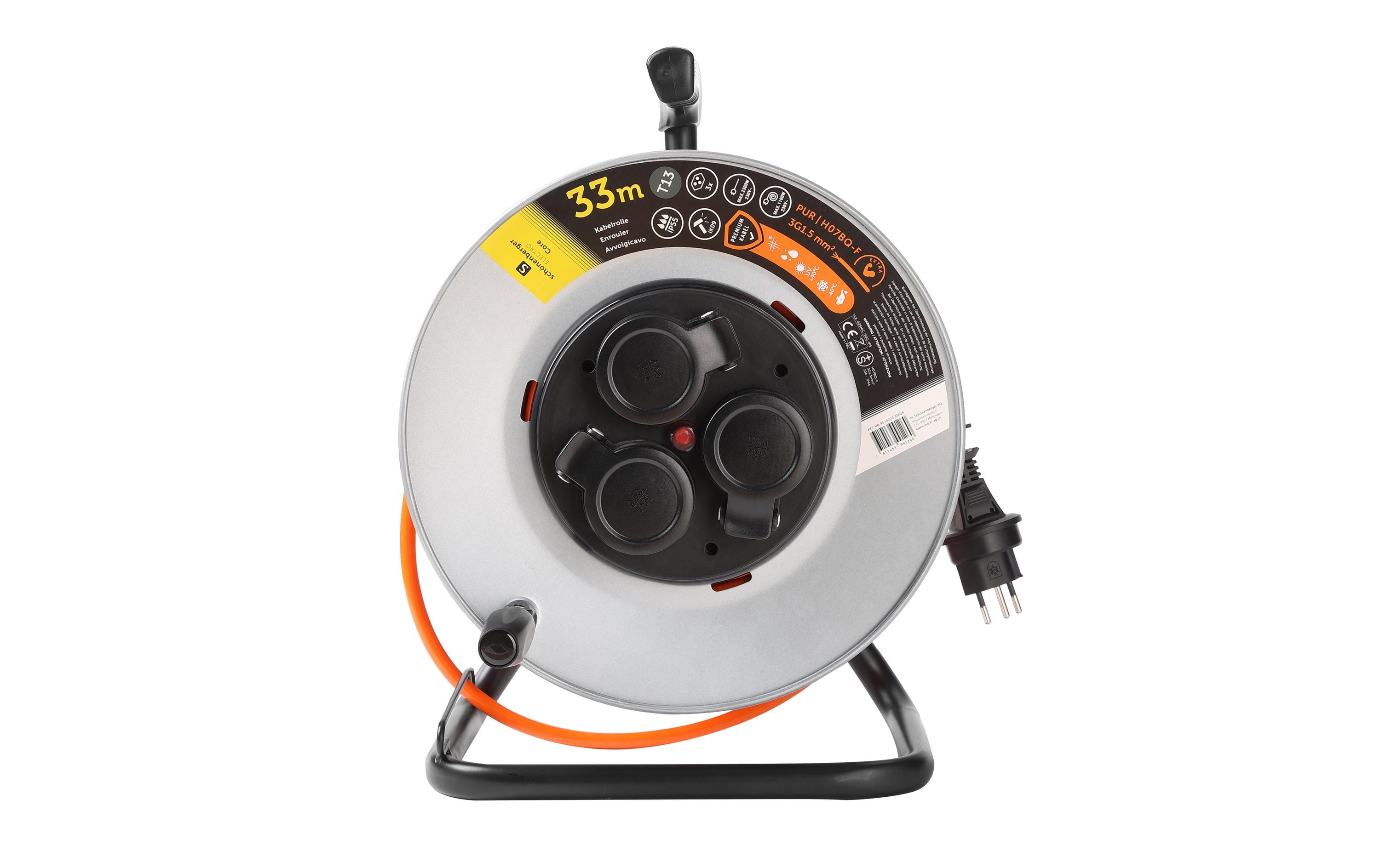 Schönenberger Kabelrolle Metall T13 IP55 33m 3 x T13