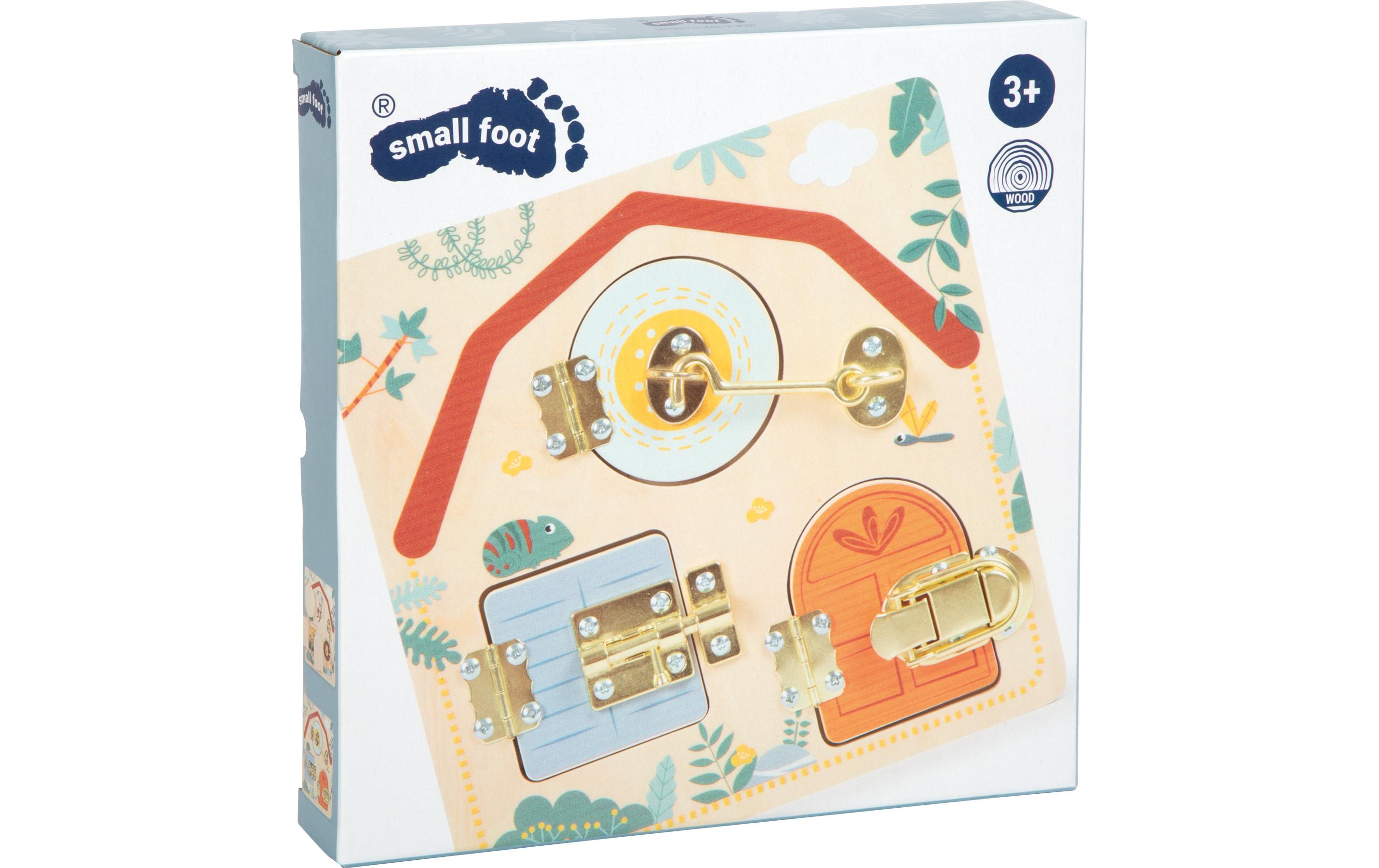 small foot Motorikbrett Schloss und Riegel «Safari»