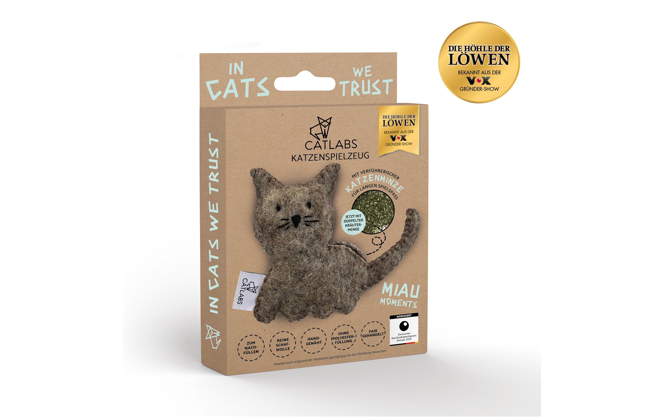 Catlabs Katzen-Spielzeug Kuschelige Katze mit Katzenminze