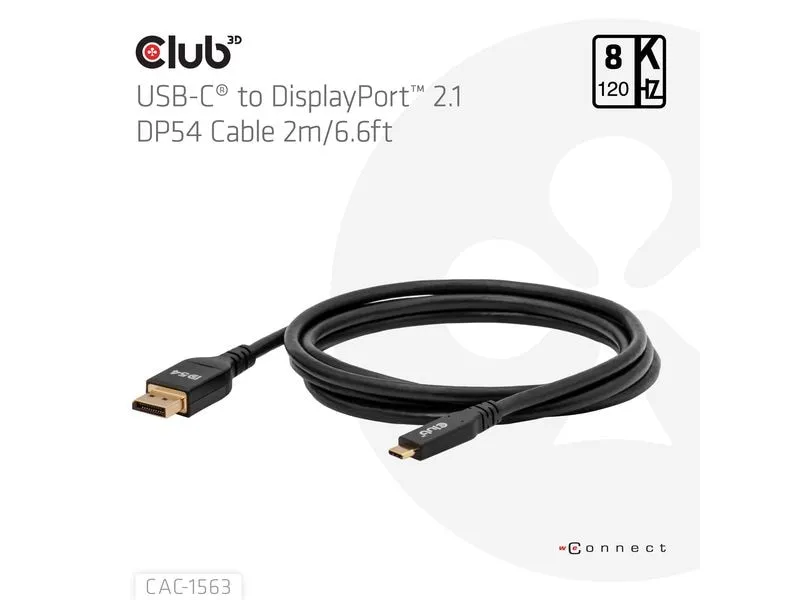 Club 3D CAC-1563 DP54 Bidirektionales Kabel USB Type-C - DisplayPort