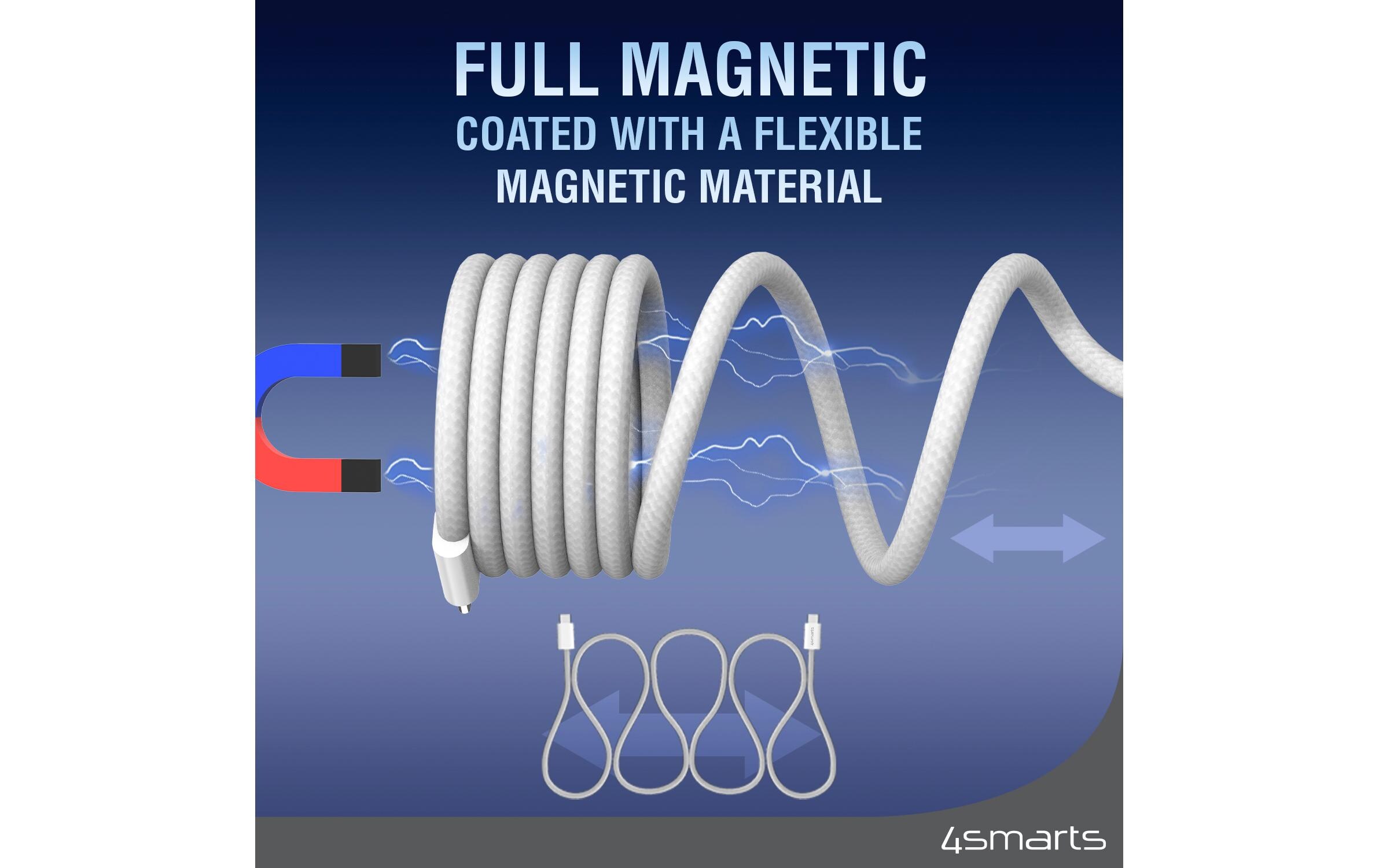4smarts USB-C Magnetisches Kabel RollUp USB C - USB C 1.5 m 4smarts USB-C Magnetisches Kabel RollUp USB C - USB C 1.5 m