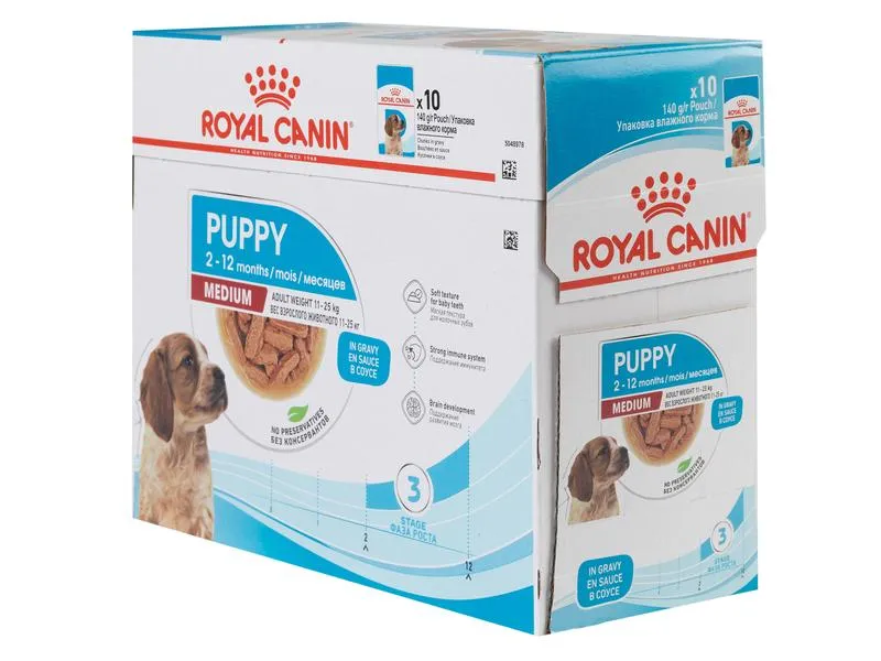 Royal Canin Nassfutter Health Nutrition Medium Puppy Sauce, 10 x 140 g Royal Canin Nassfutter Health Nutrition Medium Puppy Sauce, 10 x 140 g