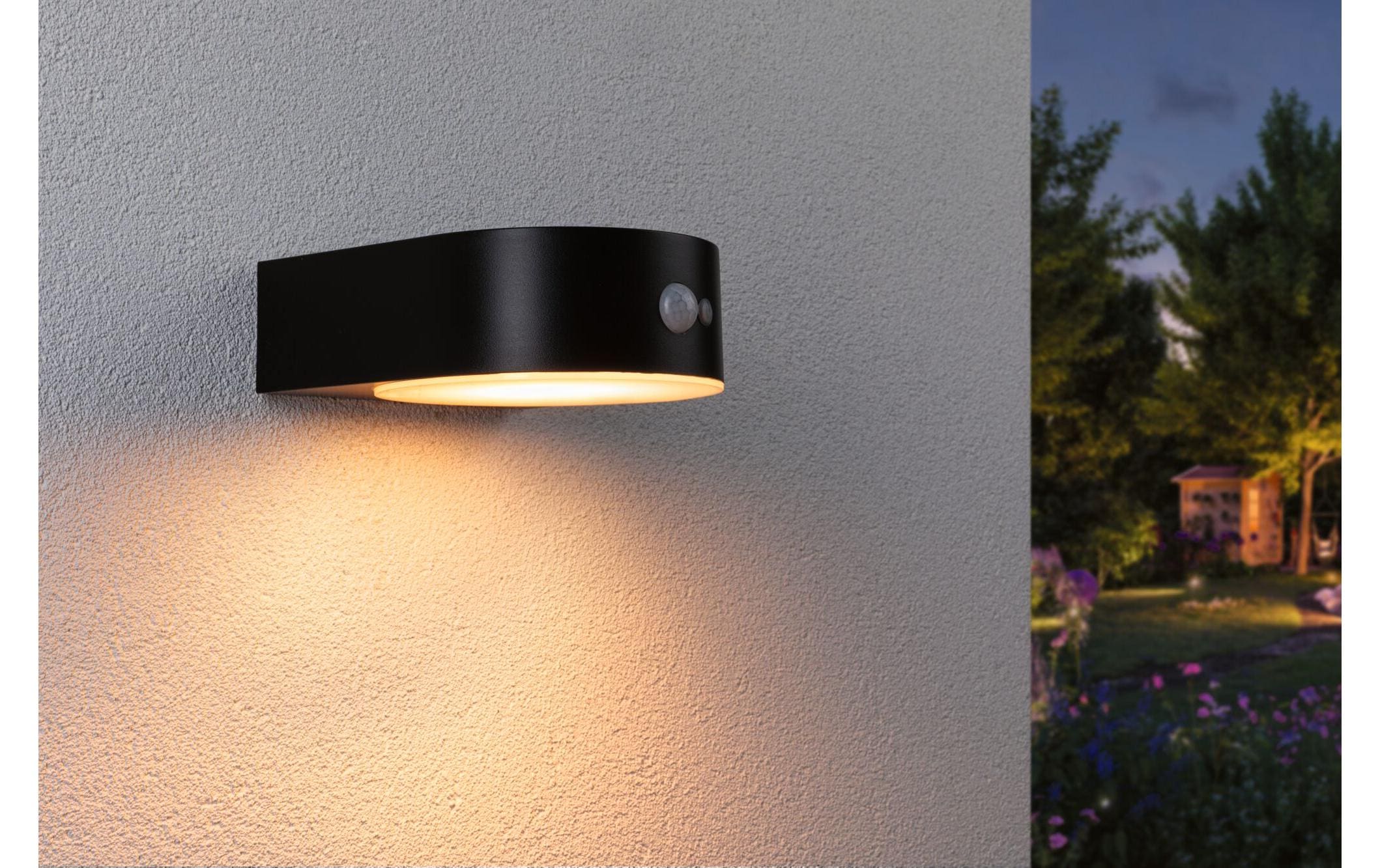 Paulmann Wandleuchte Solar Eileen, 2200K, Schwarz