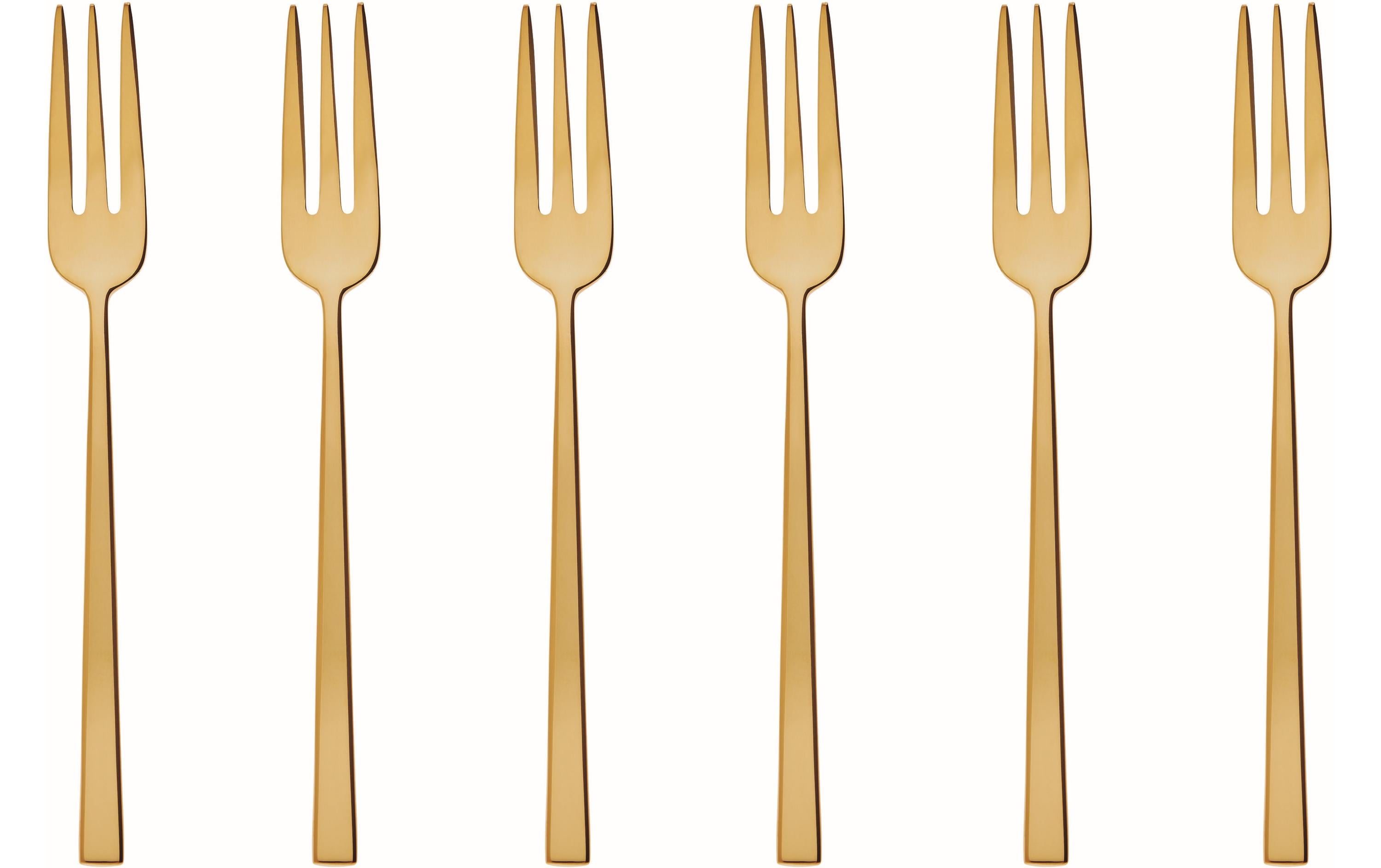 Sambonet Kuchengabel Rock 6 Stück, Gold