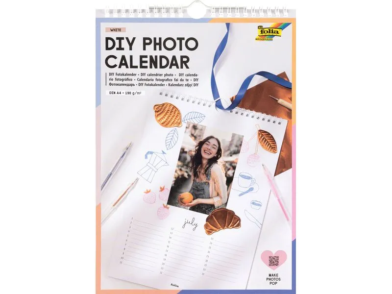 Folia Bastel-Dauerkalender A4 Weiss 190 g/m² Folia Bastel-Dauerkalender A4 Weiss 190 g/m²