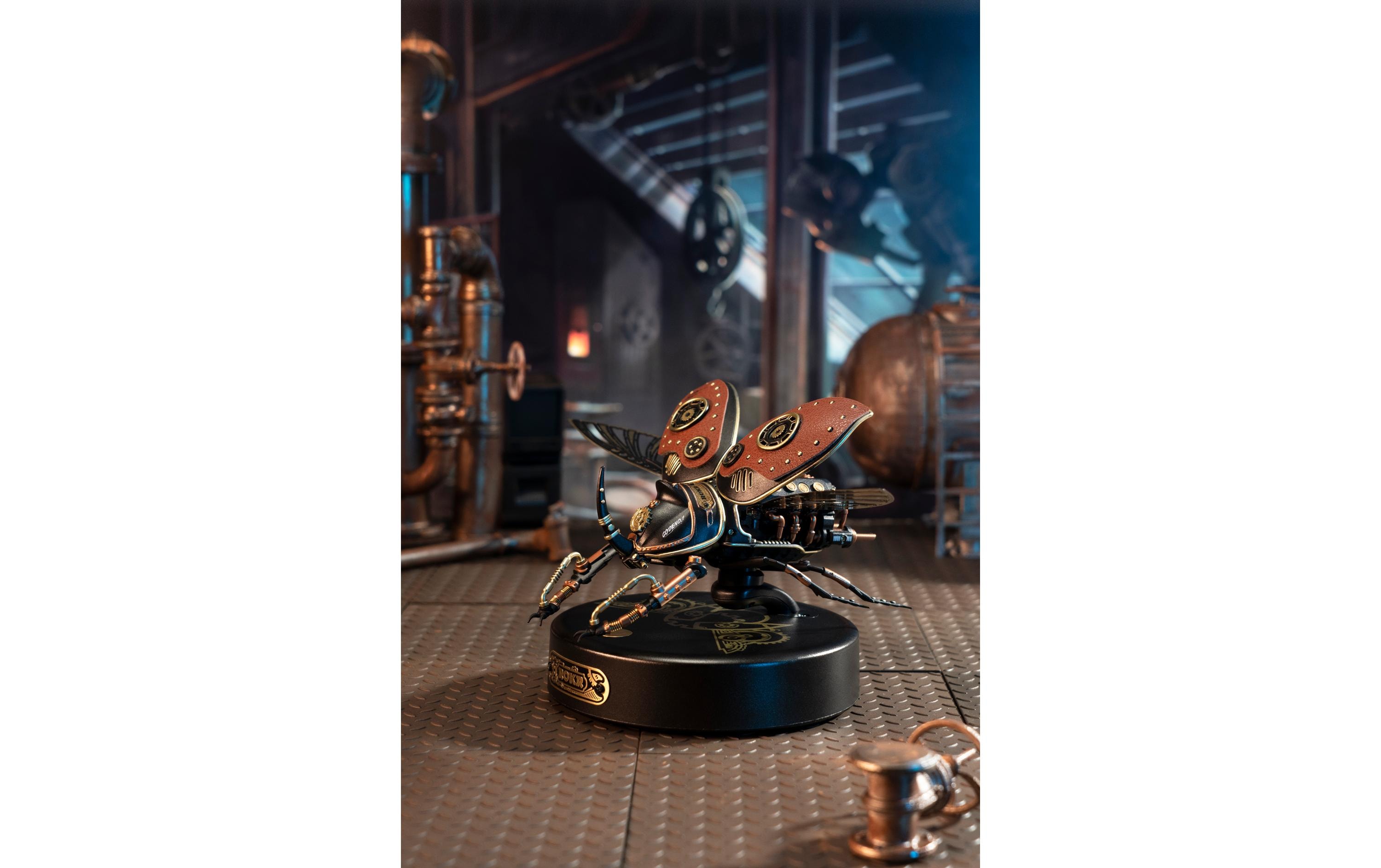 RoboTime Bausatz ROKR Mechanischer Rhinozeros Käfer Braun