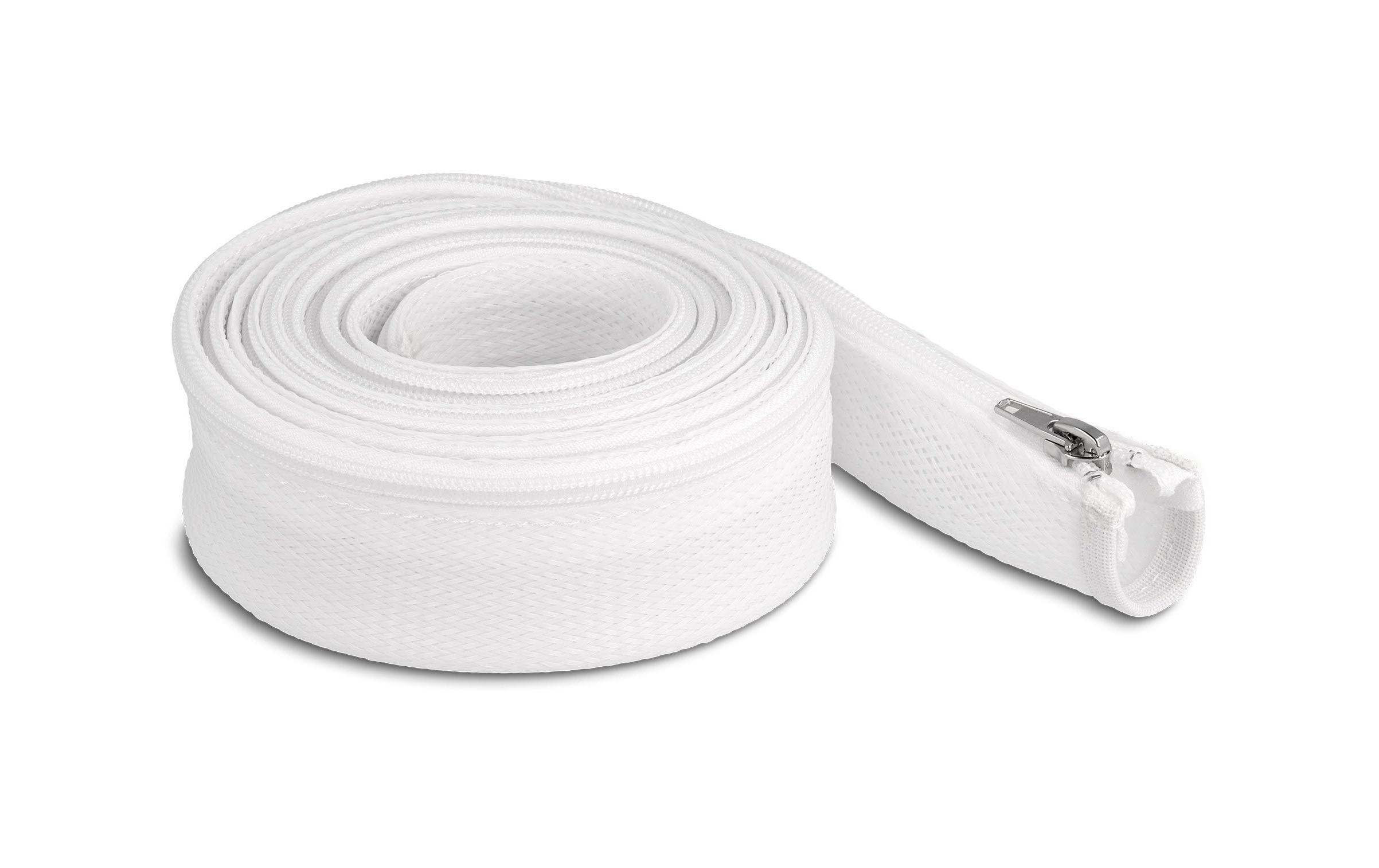 Delock Geflechtschlauch mit Reissverschluss 3 m x 50 mm Weiss Delock Geflechtschlauch mit Reissverschluss 3 m x 50 mm Weiss