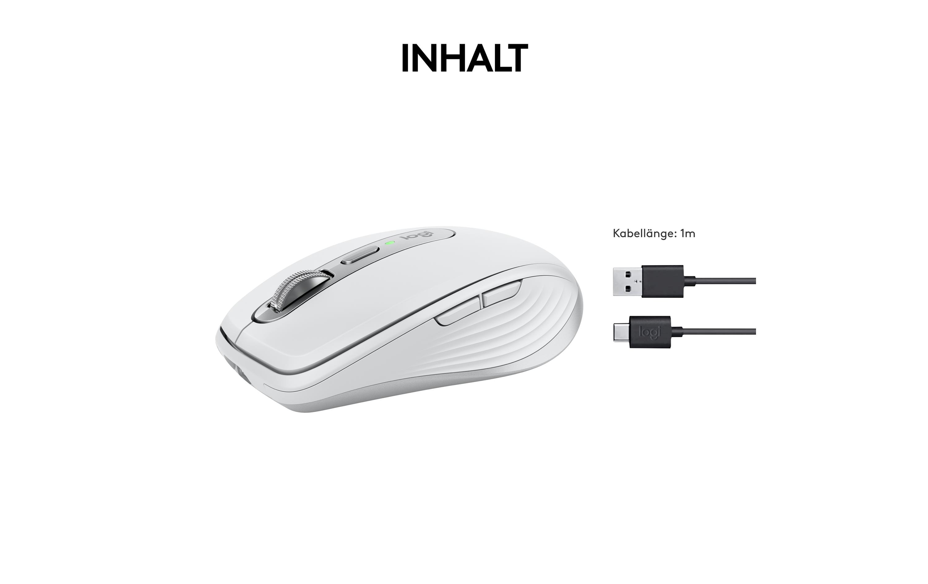 Logitech Mobile Maus MX Anywhere 3s Pale Grey