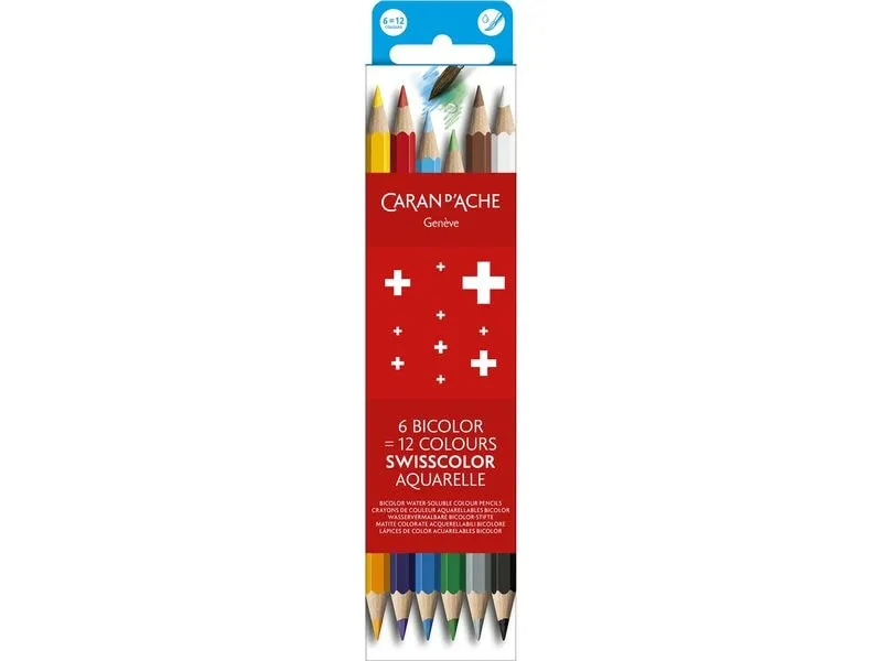 Caran d'Ache Farbstifte Bicolor Swisscolor 6-teilig Caran d'Ache Farbstifte Bicolor Swisscolor 6-teilig