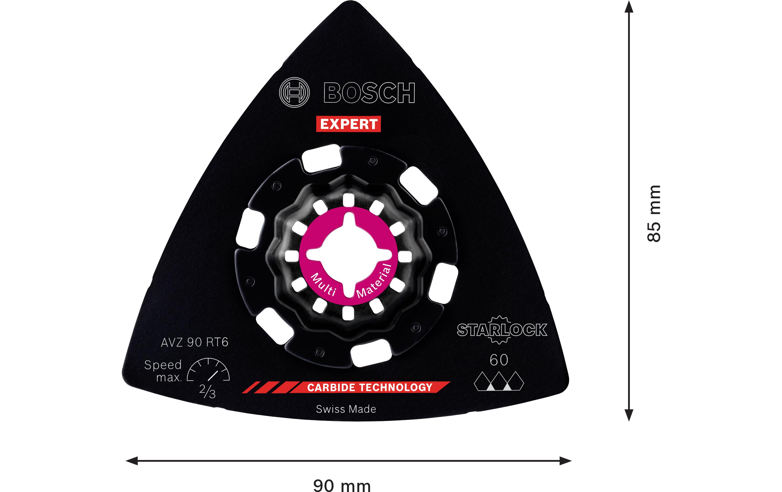 Bosch Professional Schleifplatte Expert Starlock AVZ 90 RT6, 90 mm, Carbide Bosch Professional Schleifplatte Expert Starlock AVZ 90 RT6, 90 mm, Carbide