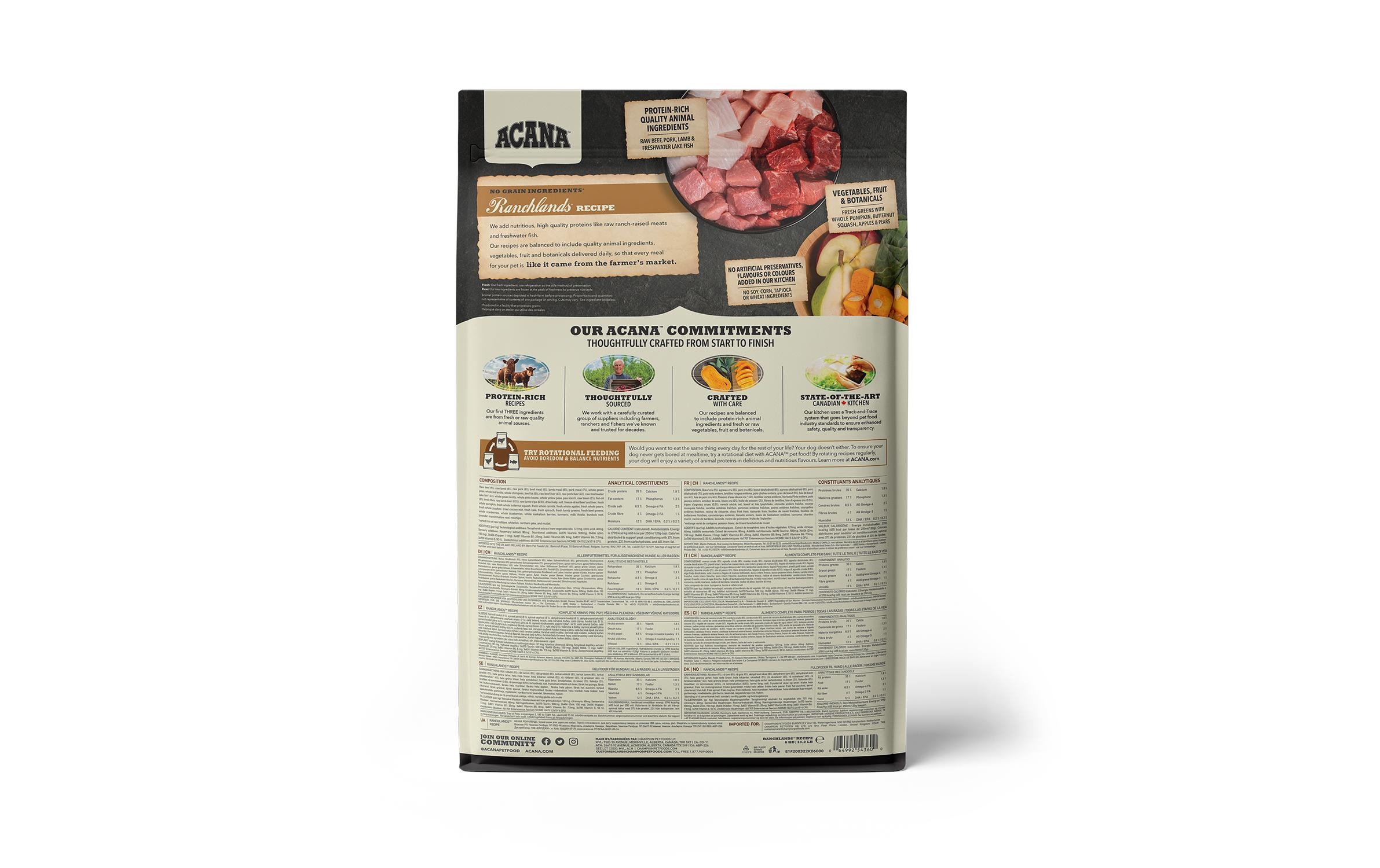 Acana Trockenfutter Regionals Ranchlands Recipe, 6 kg