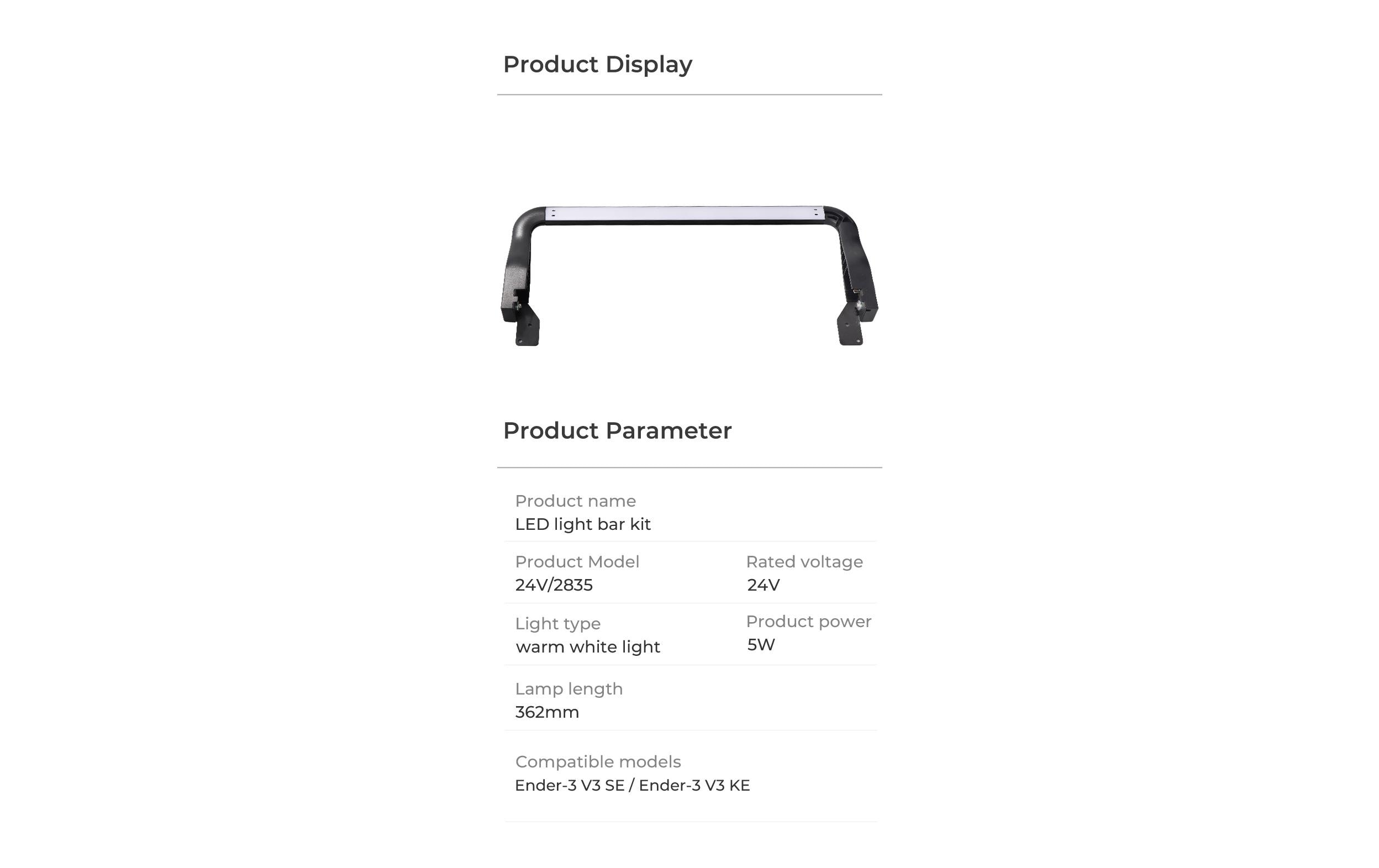Creality LED Light Bar Kit Ender 3 V3 SE / KE