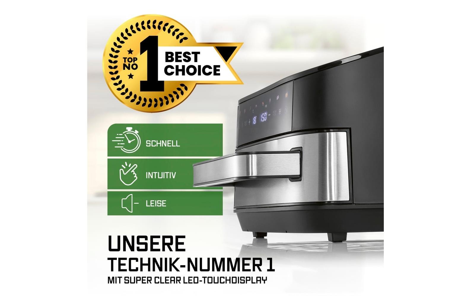 GOURMETmaxx Heissluftfritteuse mit XXL-Garfläche 7 l GOURMETmaxx Heissluftfritteuse mit XXL-Garfläche 7 l