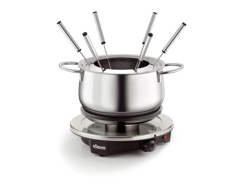 Koenig Fleischfondue-Set Bourguignonne/ Chinoise 8 Teile, Silber Koenig Fleischfondue-Set Bourguignonne/ Chinoise 8 Teile, Silber