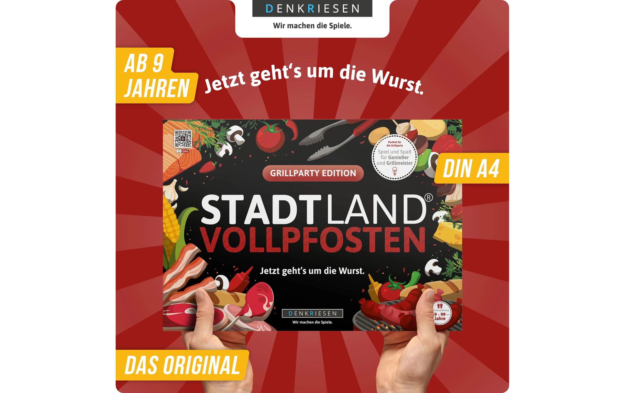 Denkriesen Stadt Land Vollpfosten A4 Block Grillparty Edition -DE-