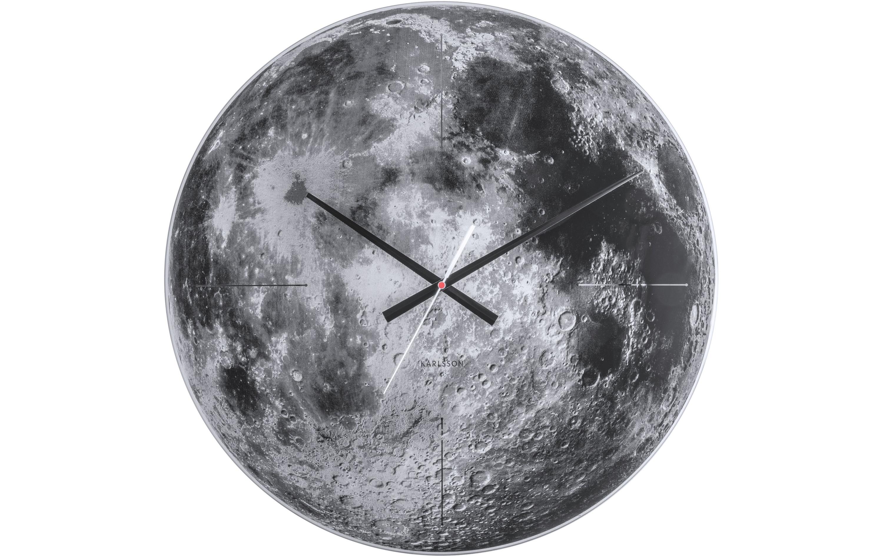 KARLSSON Wanduhr Moon Ø 60 cm, Grau