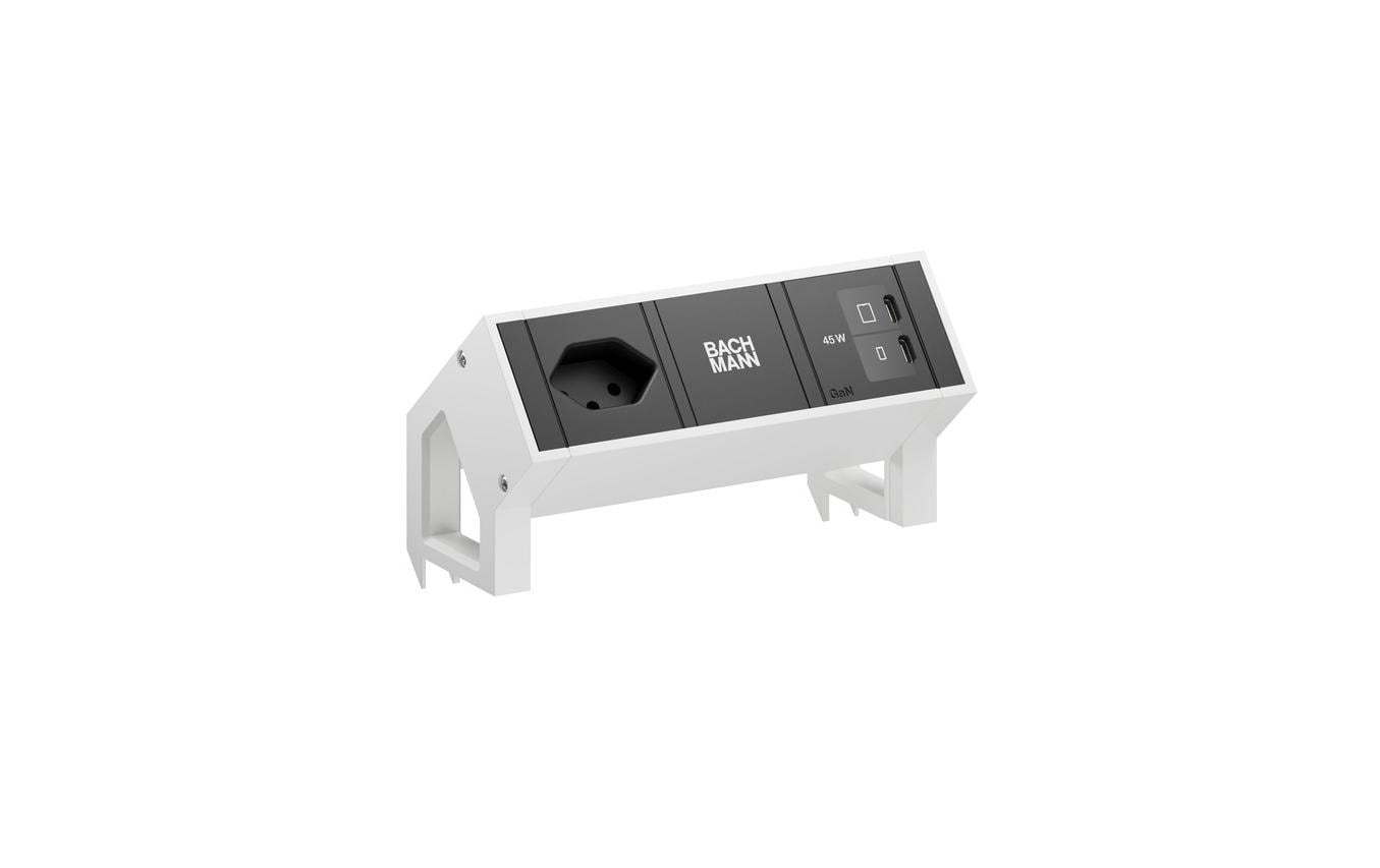 Bachmann Tischsteckdosenleiste DESK2 1xT13 1xUSB C/C 45W 0.2m RAL9010