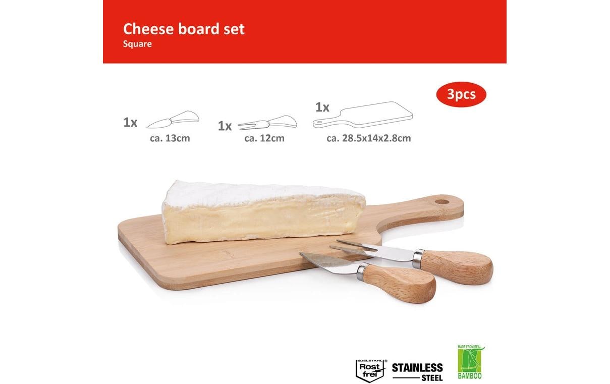 alpina Käsebrett mit Besteck, assortiert Braun