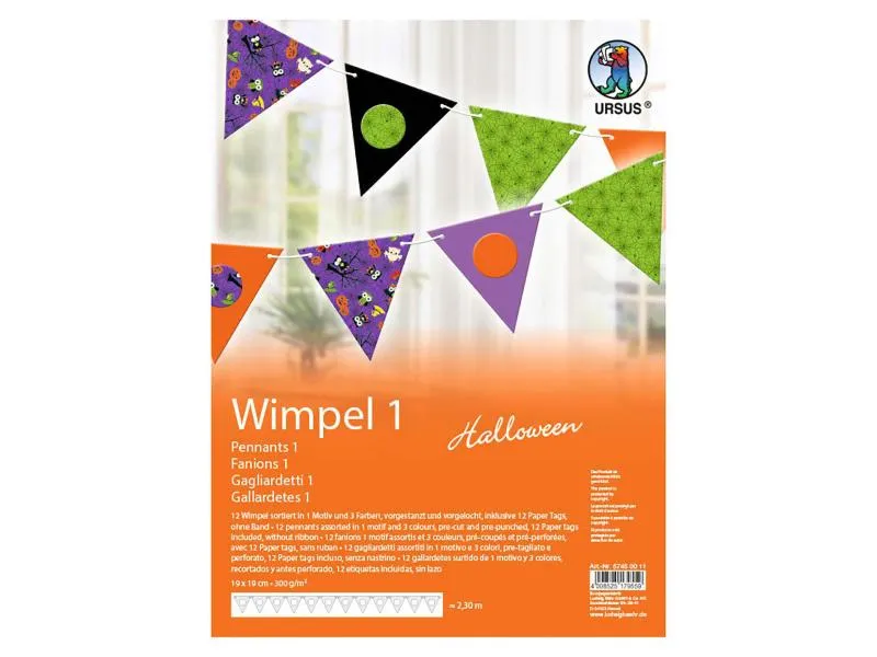 URSUS Bastelset Halloween 12 Wimpel, Dreieck URSUS Bastelset Halloween 12 Wimpel, Dreieck
