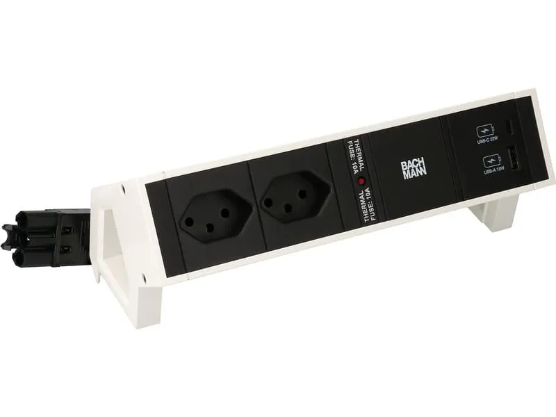 Bachmann Tischsteckdosenleiste DESK 2, 2x T13, 1x USB A/C