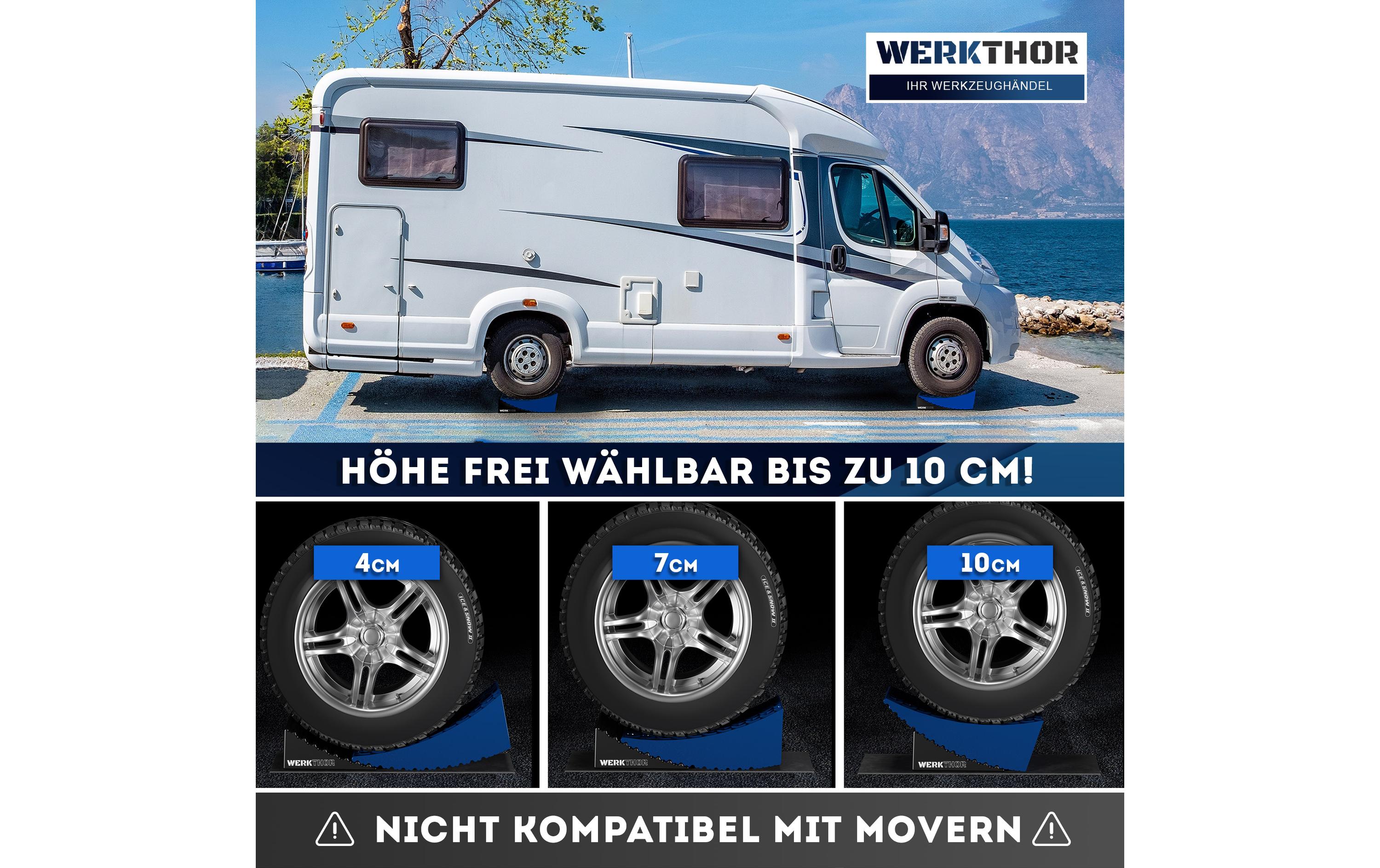 Werkthor Stufenlose Auffahrkeile 2er Set, Blau