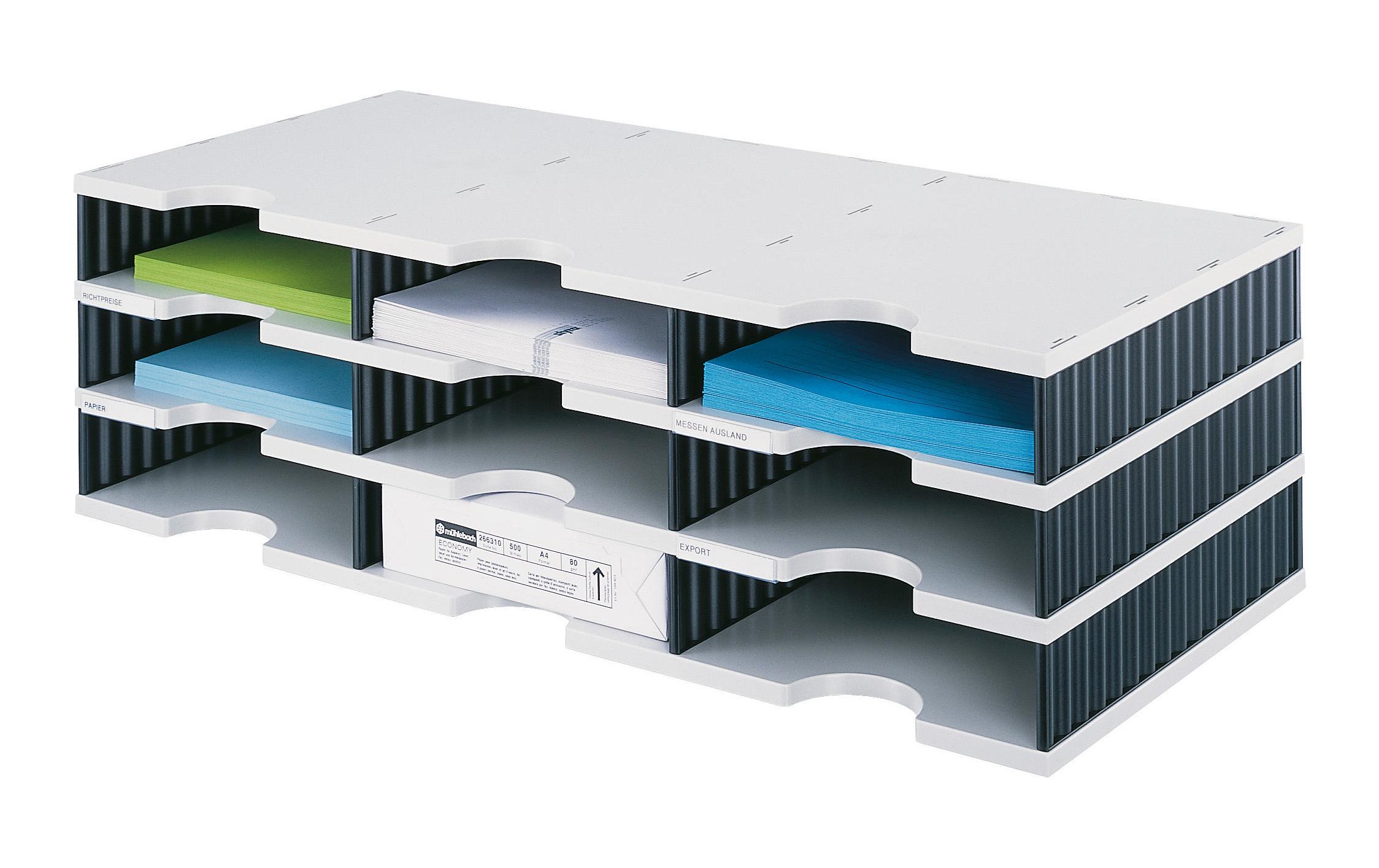 Styro Dokumentenablage styrodoc trio Standard, Grau, 9 Fächer Styro Dokumentenablage styrodoc trio Standard, Grau, 9 Fächer