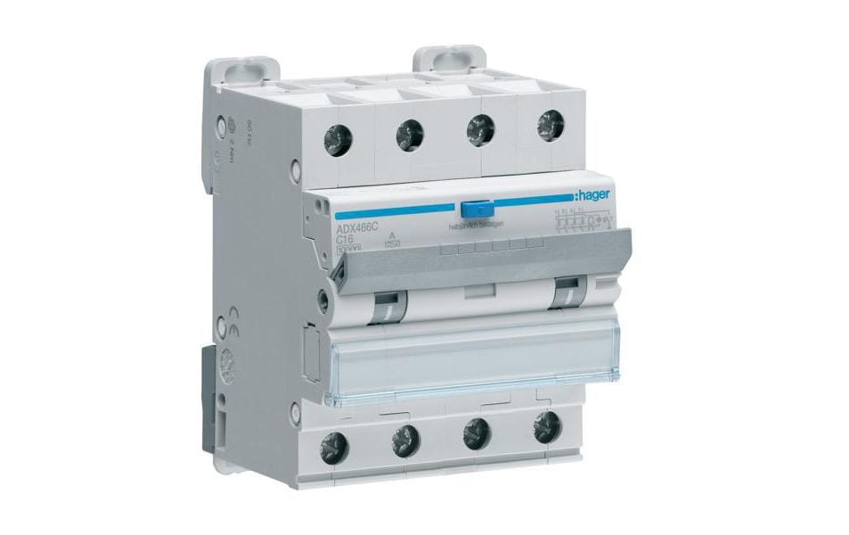 Hager FI / LS 4P 6kA C-16A 30mA Typ A Hager FI / LS 4P 6kA C-16A 30mA Typ A