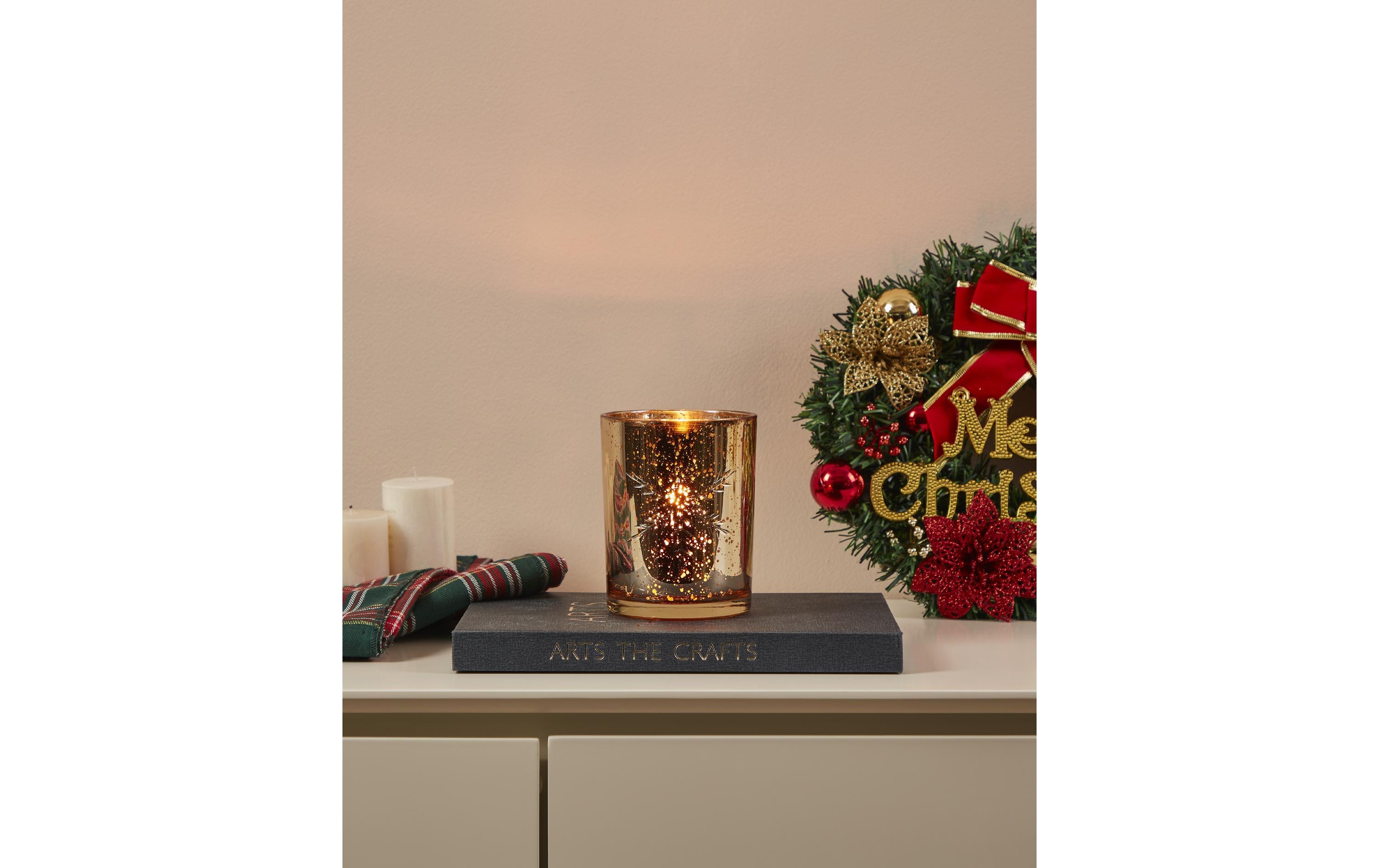 EGLO Teelichthalter Scheeflocke Lukut 12.5 cm Gold, Glas EGLO Teelichthalter Scheeflocke Lukut 12.5 cm Gold, Glas