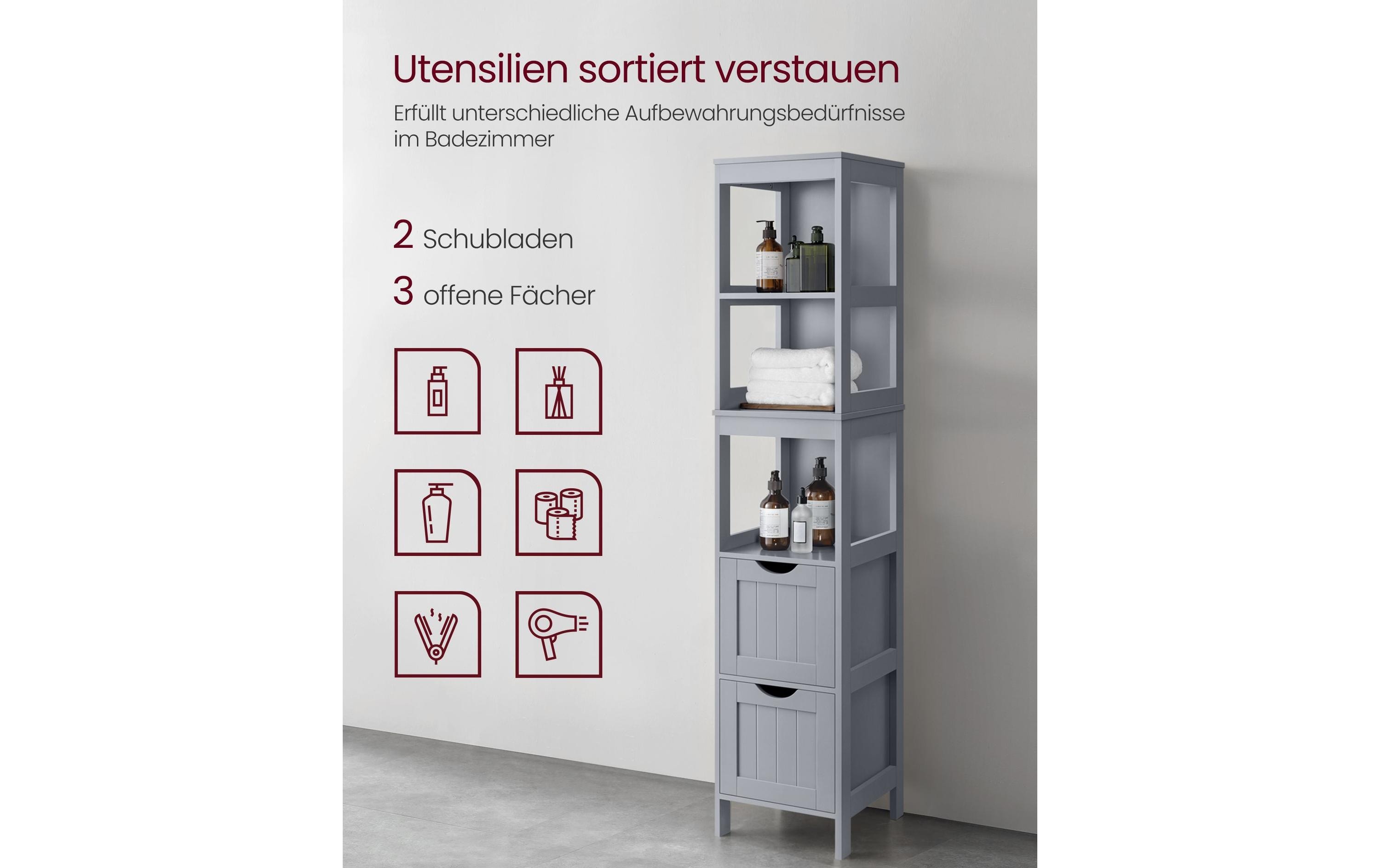 VASAGLE Kommode in Landhausstil 30 x 141.5 cm, Grau VASAGLE Kommode in Landhausstil 30 x 141.5 cm, Grau