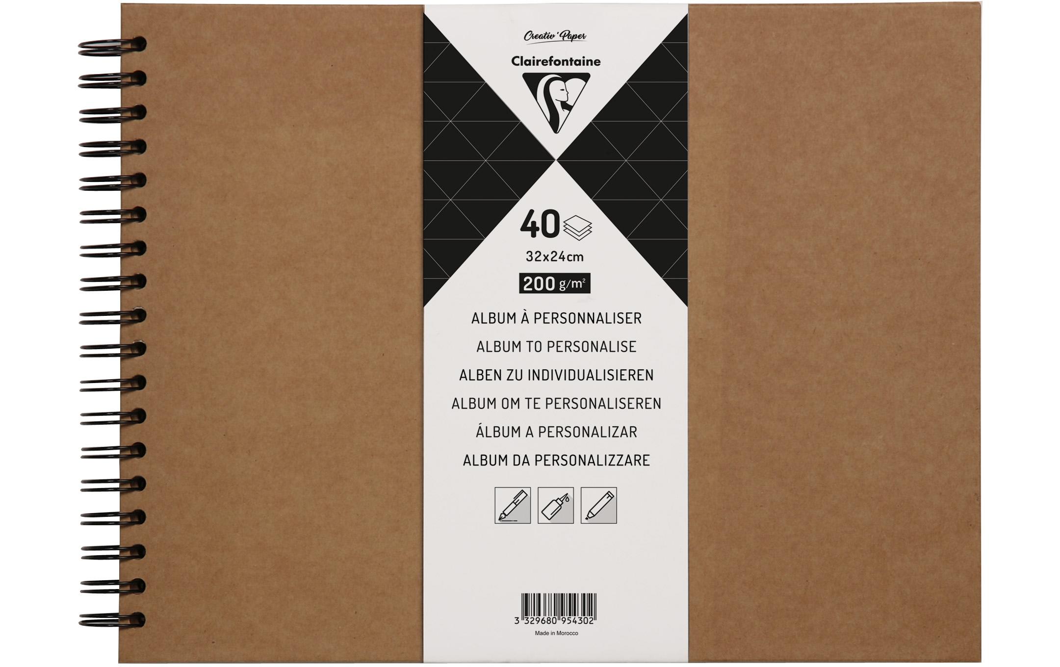 Clairefontaine Fotoalbum DIY 32 x 24 cm, Blanko, Braun Clairefontaine Fotoalbum DIY 32 x 24 cm, Blanko, Braun