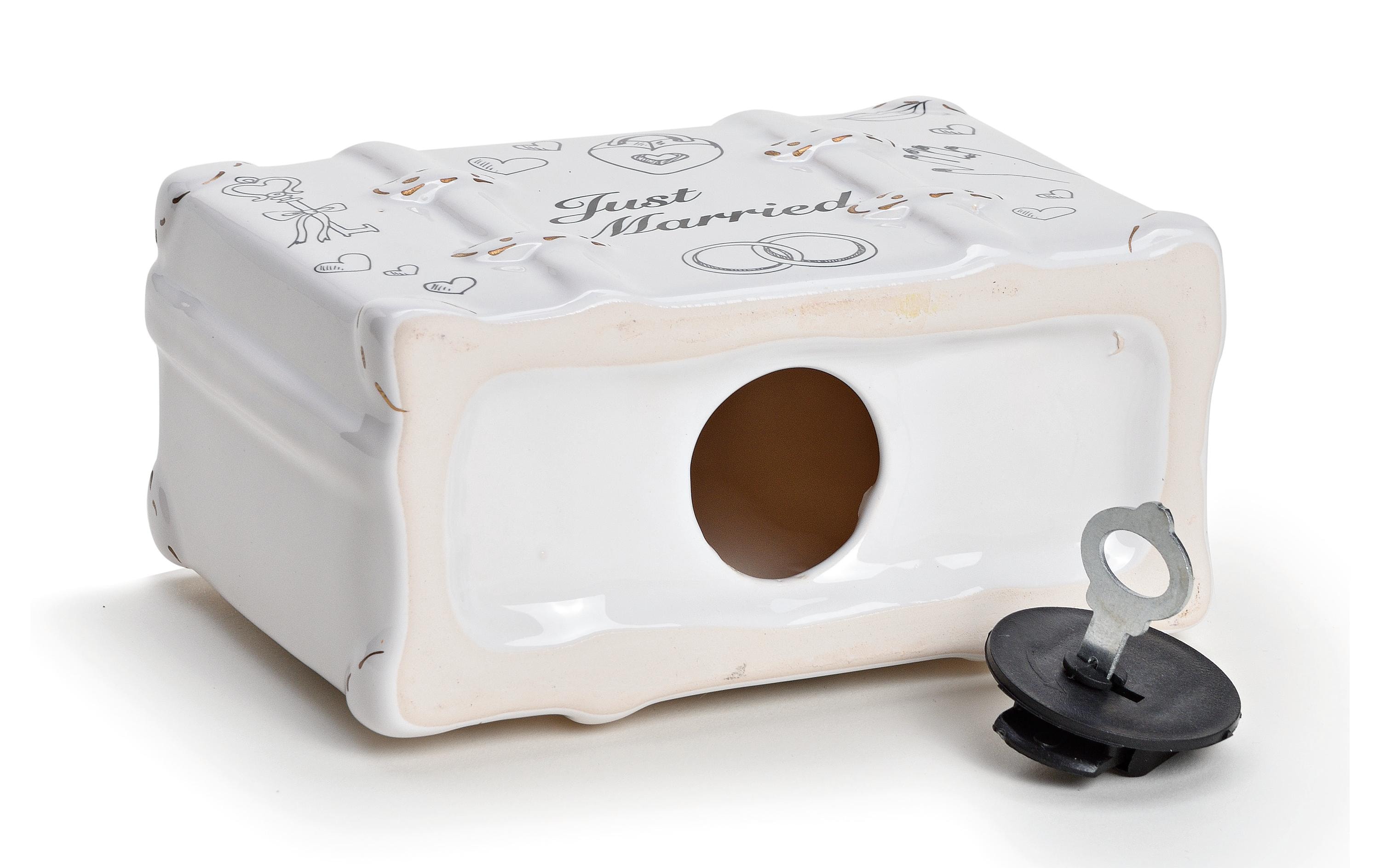 G. Wurm Spardose Koffer Just Married 6 x 14 x 13 cm
