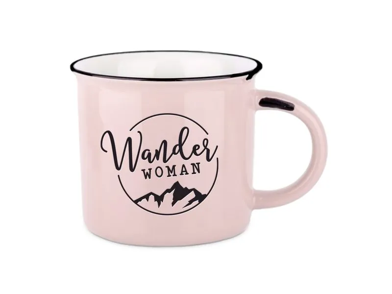 Grafik Werkstatt Vintage Becher Bergglück, Wanderwoman Grafik Werkstatt Vintage Becher Bergglück, Wanderwoman
