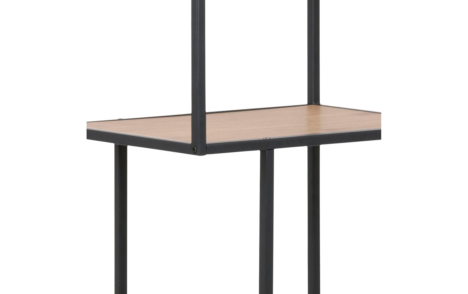 AC Design Regal Seaford 77 x 35 x 185cm, Braun/Schwarz