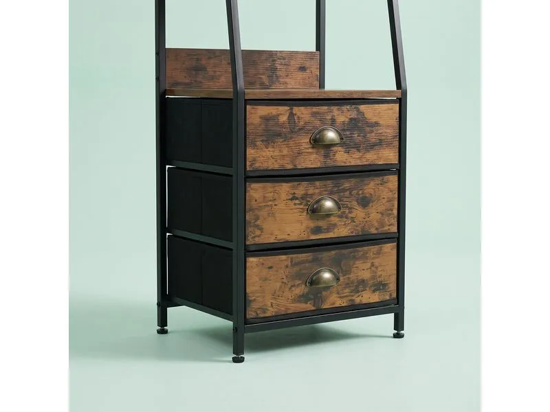 relaxdays Kommode 40 x 72 cm, Braun/Gold/Schwarz relaxdays Kommode 40 x 72 cm, Braun/Gold/Schwarz