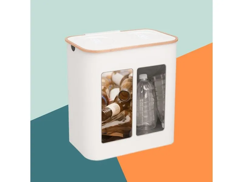 relaxdays Recyclingbehälter 140 L Weiss
