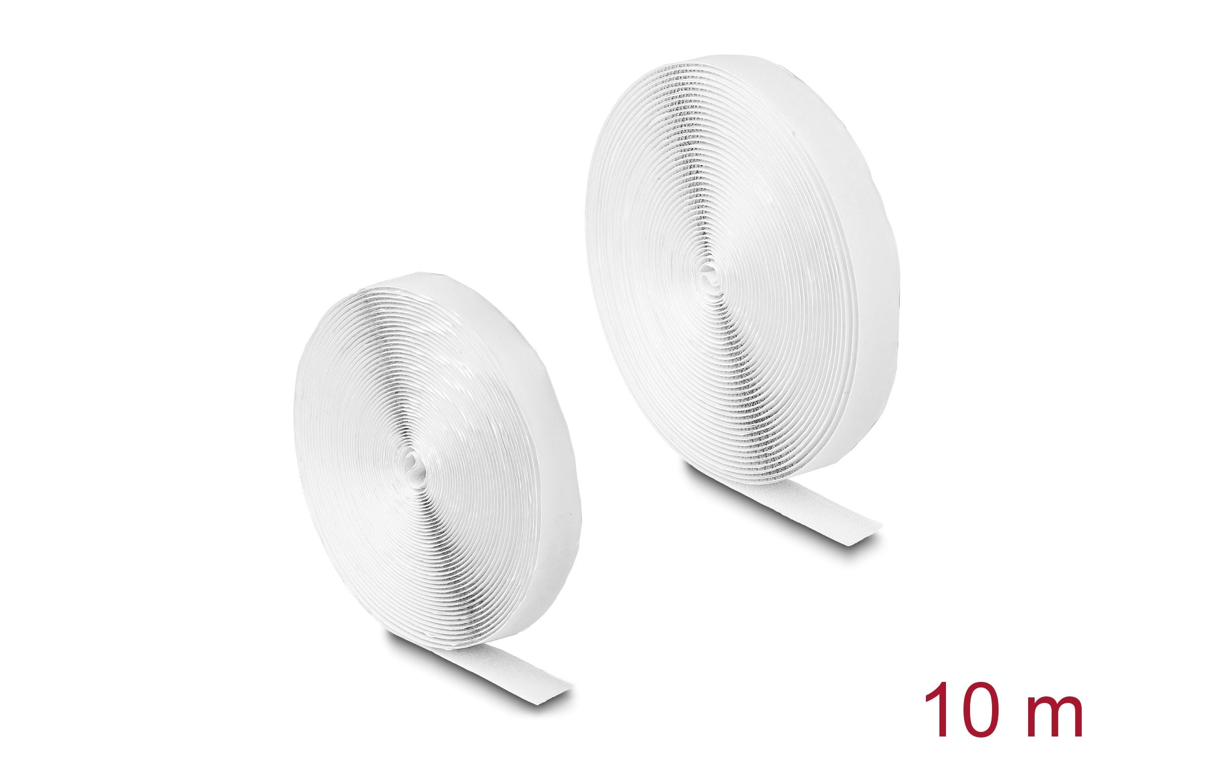Delock Klettband 5 m x 20 mm mit Haft- und Flauschband, Weiss Delock Klettband 5 m x 20 mm mit Haft- und Flauschband, Weiss
