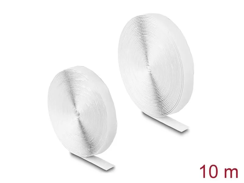 Delock Klettband 5 m x 20 mm mit Haft- und Flauschband, Weiss Delock Klettband 5 m x 20 mm mit Haft- und Flauschband, Weiss