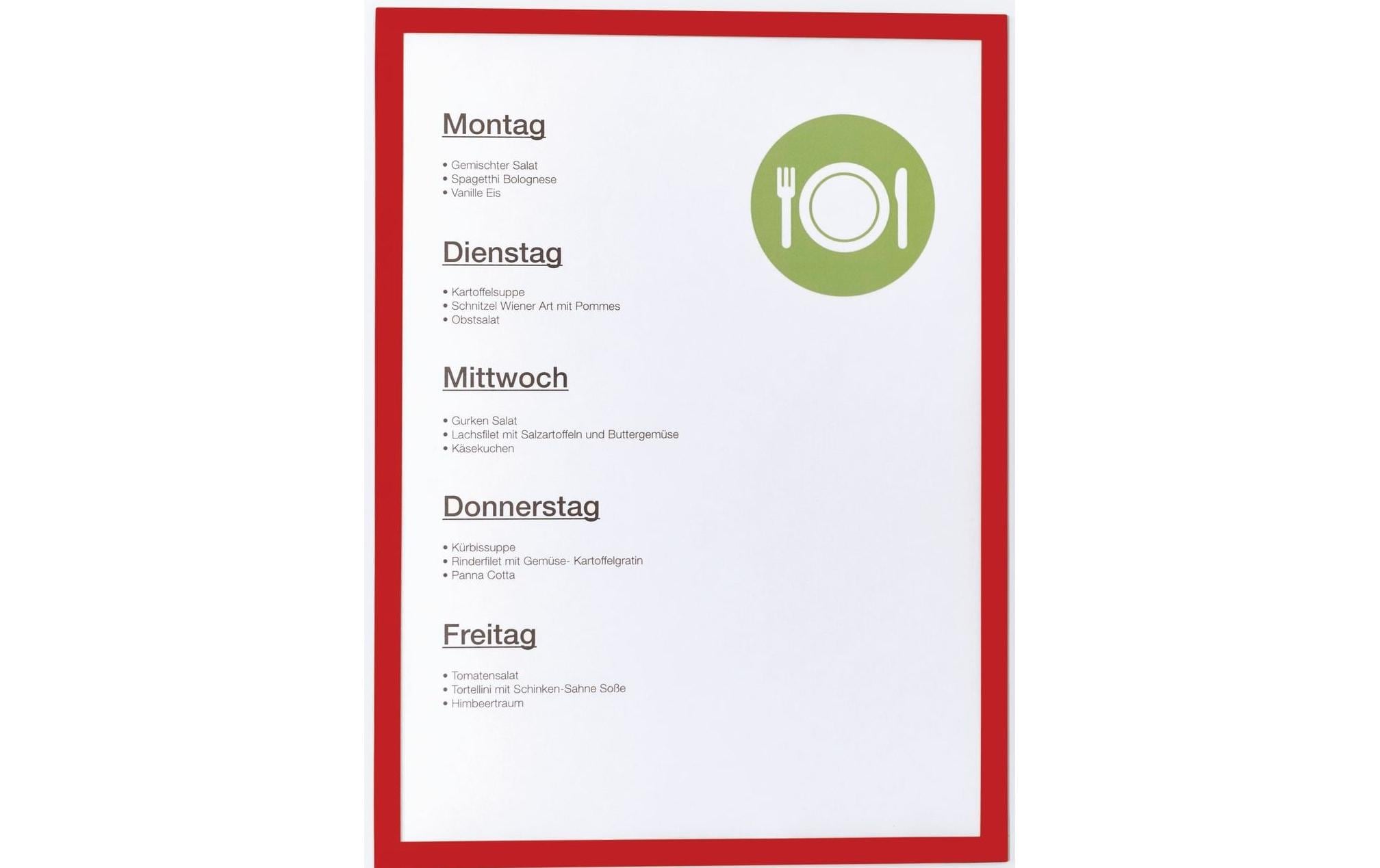 Magnetoplan Präsentationsrahmen Sichtfenster A4 Rot, 5 Stück Magnetoplan Präsentationsrahmen Sichtfenster A4 Rot, 5 Stück