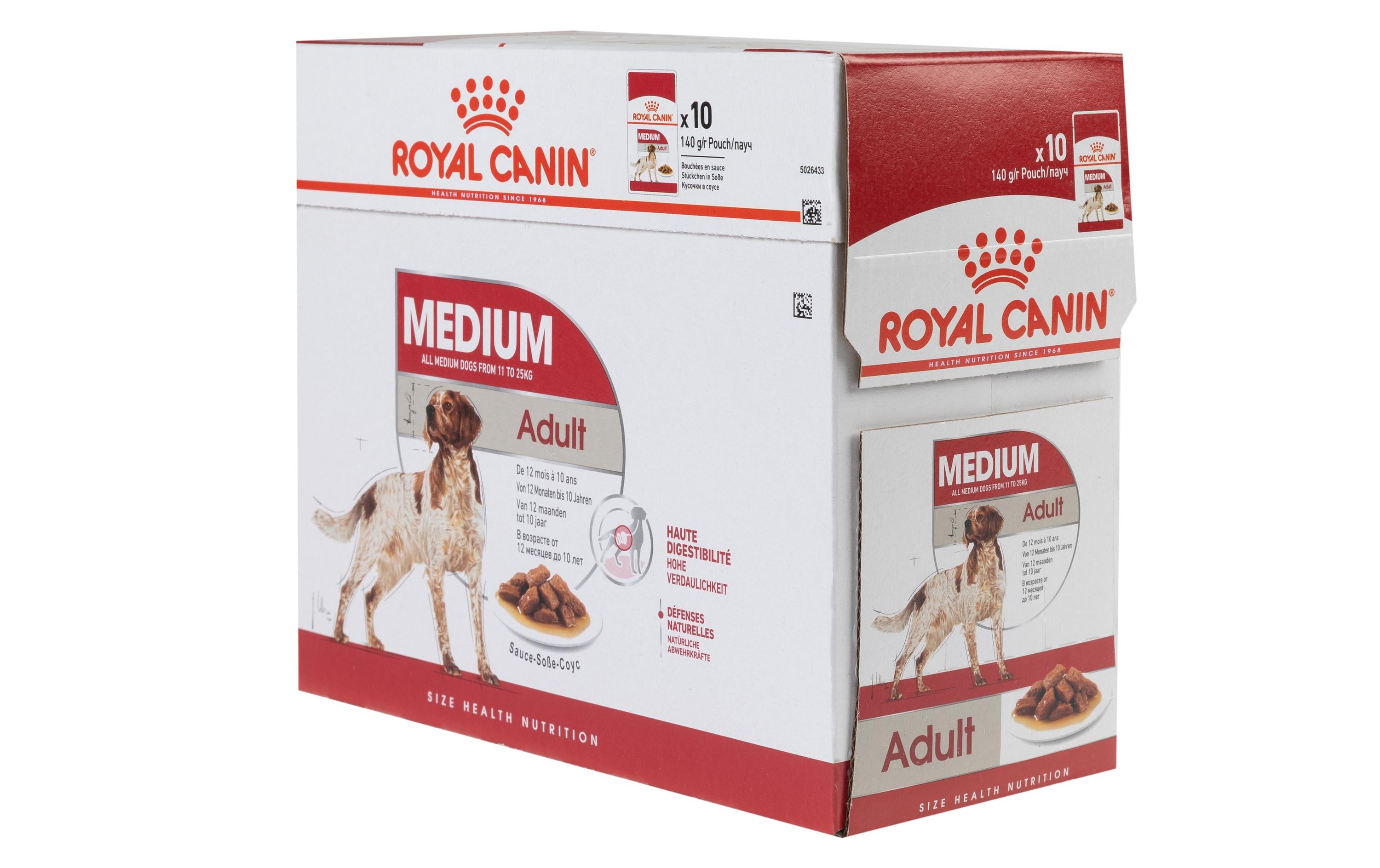 Royal Canin Nassfutter Health Nutrition Medium Adult Sauce, 10 x 140 g