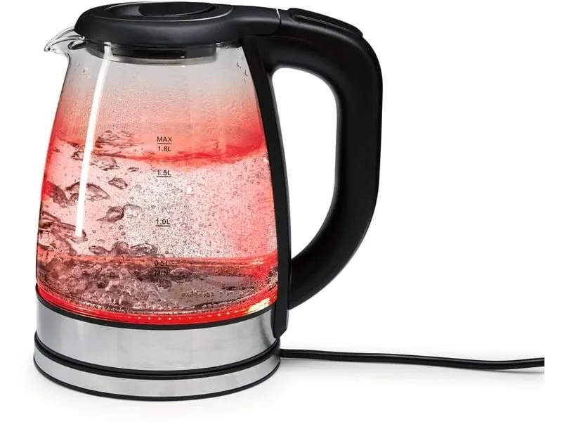 GOURMETmaxx Wasserkocher 1.8 l, Transparent/Schwarz GOURMETmaxx Wasserkocher 1.8 l, Transparent/Schwarz