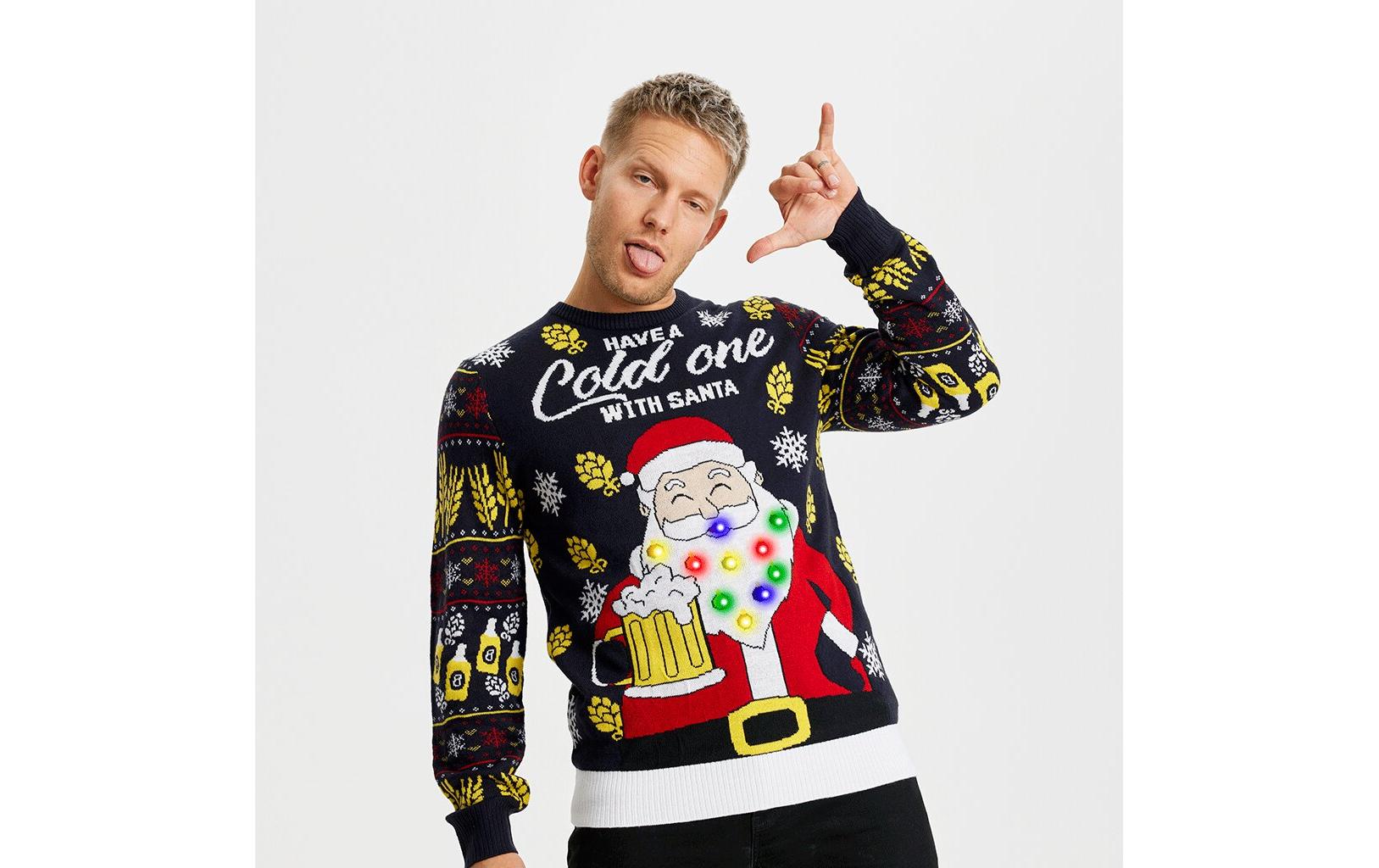 Christmas Sweats Have a Cold One With Santa LED L