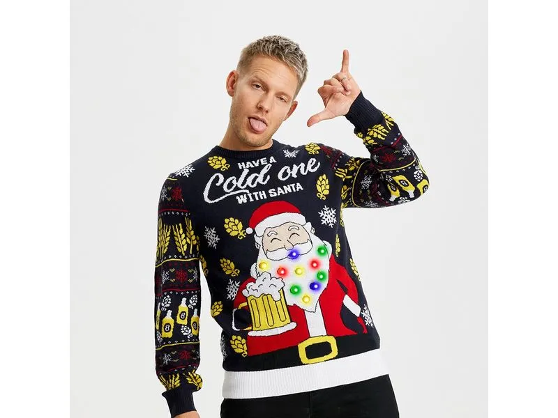 Christmas Sweats Have a Cold One With Santa LED S Christmas Sweats Have a Cold One With Santa LED S