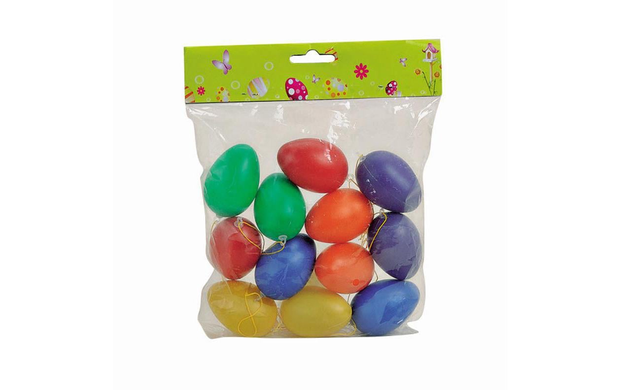 G. Wurm Aufhänger Ostereier 12 Stück, Mehrfarbig