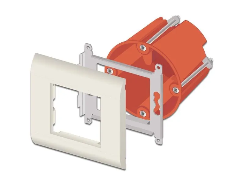 Delock Easy 45 Modulträger mit Abdeckrahmen 80 x 80 mm, Weiss