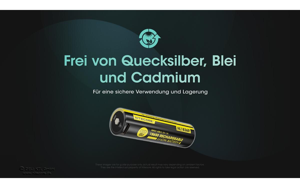 Nitecore Akku NL1836R 18650 UCB-C, 3600 mAh